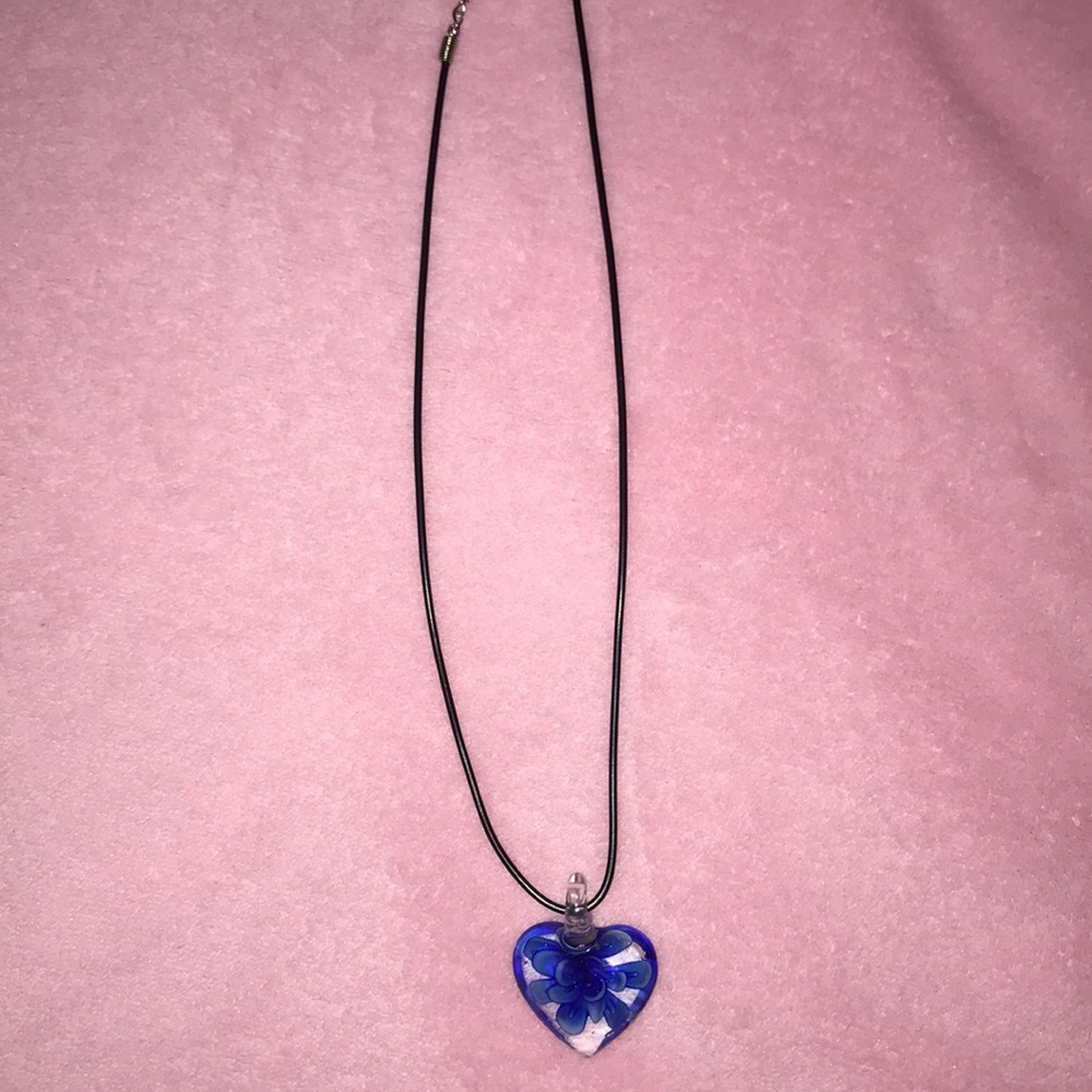 a blue heart necklace